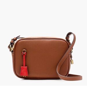 J Crew Signet Leather Crossbody Bag in Pebbled Leather